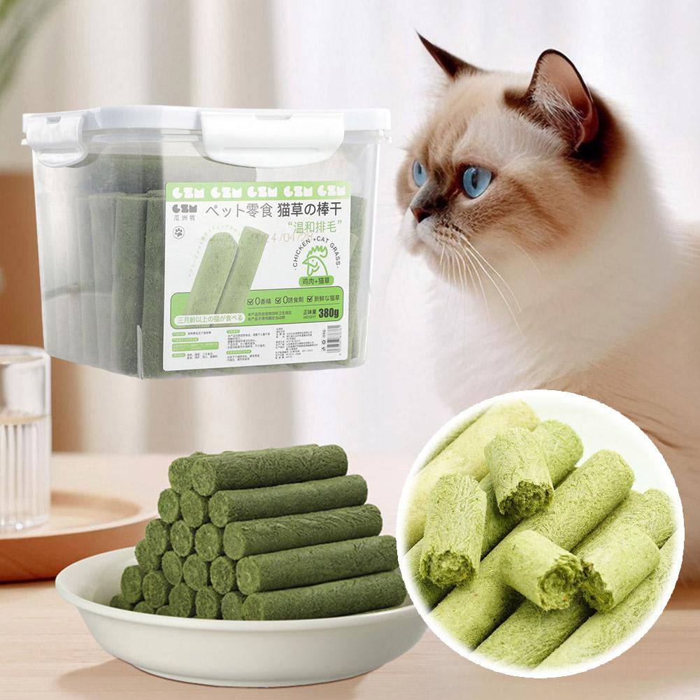 60/80 pcs Cat Grass Teeth Grinding Stick Pet Snacks Hairball Removal Mild Hair Row Ready To Eat Cat Teeth Cleaning Sticks