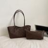 Foldable Hollow Out Weave Bag Large Capacity Beach Handbag Trendy Leather Woven Tote Bag  Girls