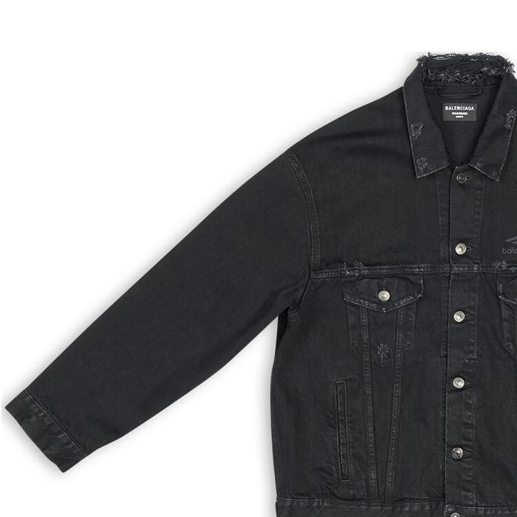 Balenciaga SS22 Denim Jacket Men's Black 704298TBP471029