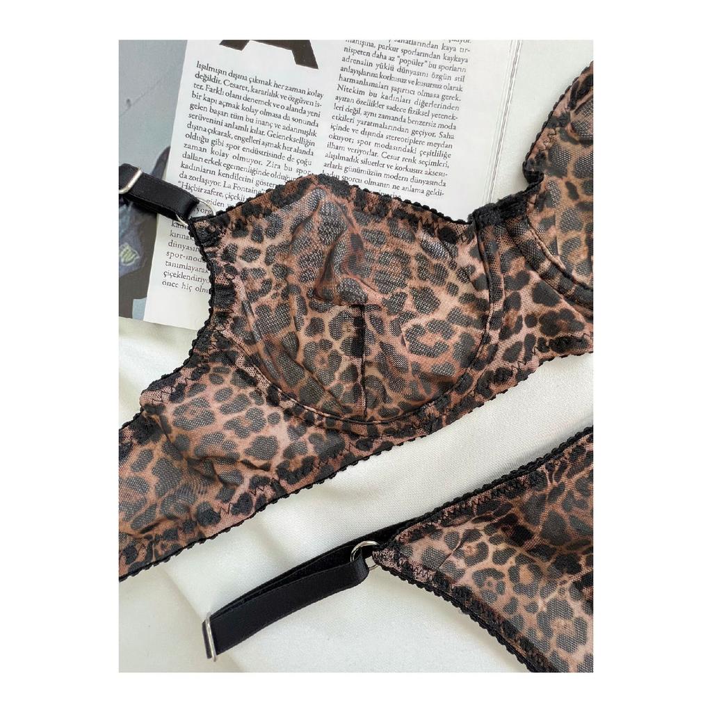 Icon Leopard Patterned Tulle Underwear Set