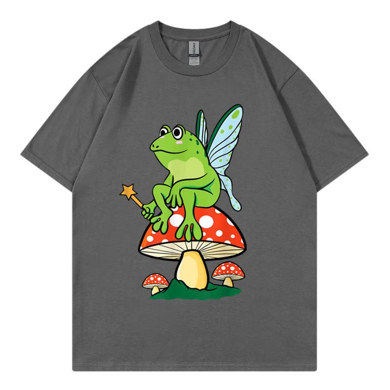 Delicious Mushroom and Frog Anime Short Sleeve Tshirt for Unisex and Unisex Summer Youth Student Casual Loose Top