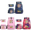 Toy Story Cartoon Print Oxford Canvas Backpack With Zipper Closure For Casual Travel Teens