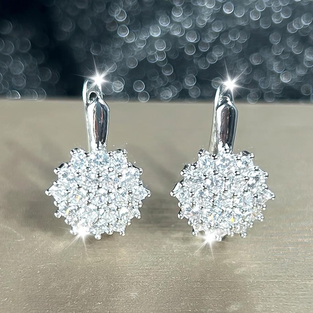 Russian Style Zircon Flower Ear Cuff Earrings for Women - Elegant Summer Fashion