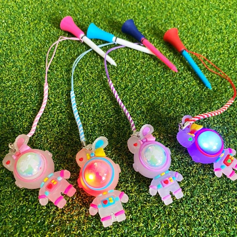 Golf Tees Flashing Light Cartoon Golf Rubber Tees Novelty Rabbits Shape Tees for Enhances Durability