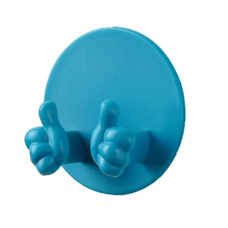 Creative Thumb Plug Holder Punching-free Wall Adhesive Key Bag Hanger Hook Bathroom Gadget Towel Razor Rack Kitchen Gadgets Hook