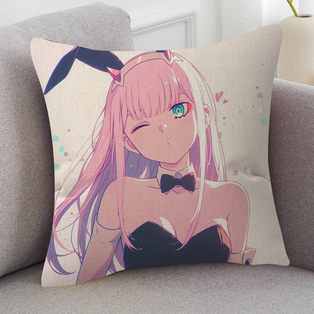 Anime DARLING In The FRANXX Cartoon Series Square Pillowcase Soft Waist Sofa Cushion Cover Bedroom Room Pillowcase