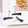 10Pcs Black Metal Pinch Alligator Hair Clips 40Mm With Wire Coil Spring Craft Hairpin For  Party Favor Children Toy