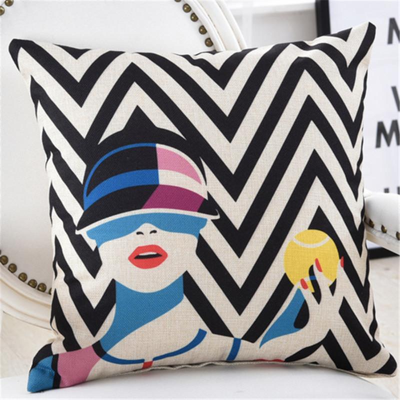 45x45cm Fashion Car Sofa Seat Cushion Cover Cotton Linen Throw Pillowcase Home Living Room Bedroom Decoration