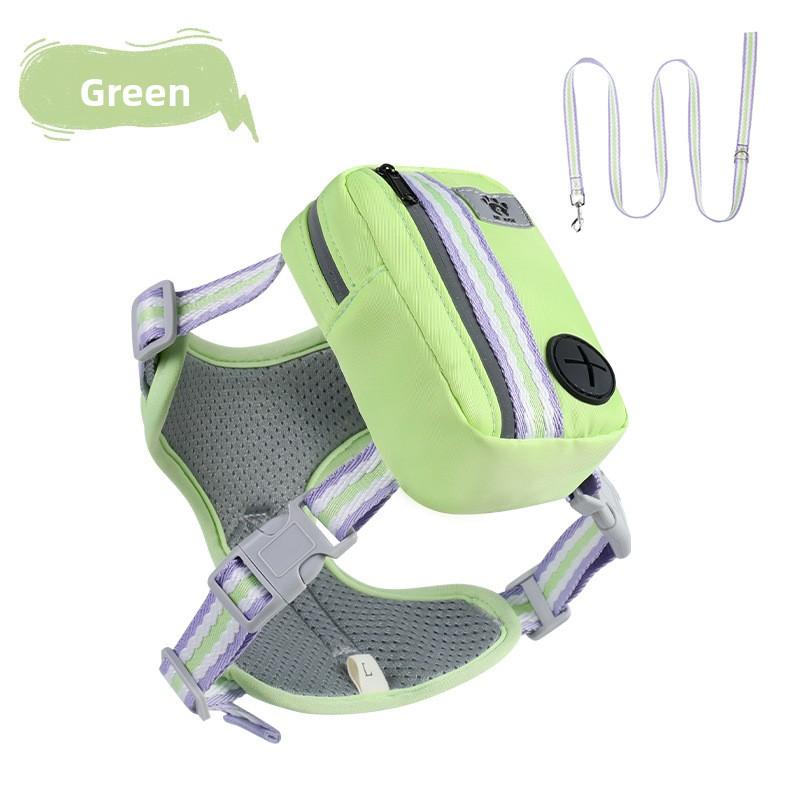 Pet Self-backpack Vest Style Pet Chest and Back, Small and Medium-sized Dog Leash, Outdoor Travel Pet Small Schoolbag