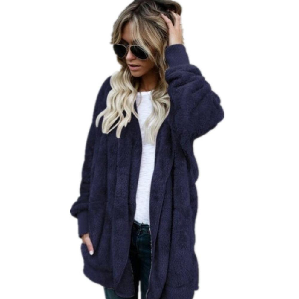 Women's Autumn and Winter Fluffy Warm Top Mid-length Double-sided Fur-resistant Jacket