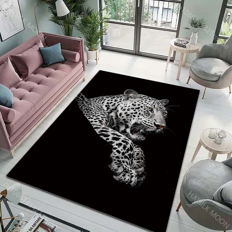 Multiple Sizes Leopard Art Carpet for Living Room Bedroom Sofa Creative Doormat Home Decor Area Rug Large Size Nonslip Carpet
