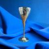 Engraved Brass Silver Goblet Chalice Floral Etched Wine Glass Collectible Barware Unique Communion Cup Religious Decor