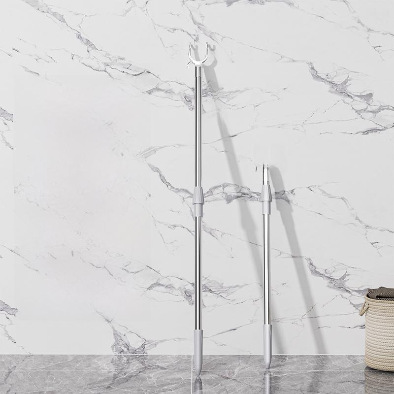 Retractable Clothes Drng Rod Single Prong Clothes Hanger Storage Organizer for Home Dormi Stainl Steel PP Material