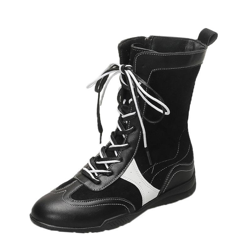 Popular Wasteland Style Fashion Thin Short Boots Women's 2025 Autumn New Fashion Versatile Outdoor Tooling Boots Medium Boots