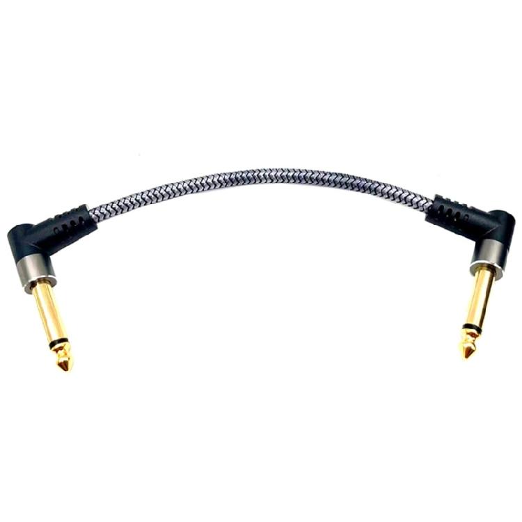 Guitar Patches Cables 6.35MM Effects Pedal Board Cord Right Angle Pedal Board Cable Nylon Braided Cable Connector