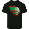 Curled Mauritania Flag Mauritanian Day Football Kids T-Shirt Childrens
