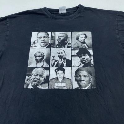 Maglietta Vintage Leader Neri Uomo 3XL Attivisti Diritti Civili Malcolm X MLK Mandela