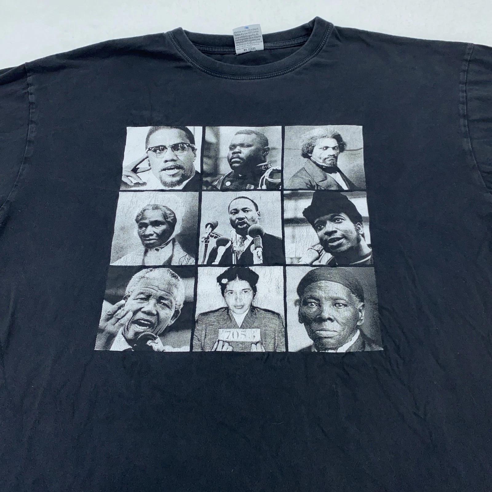 

Vtg Black Leaders Shirt Mens 3XL Civil Rights Activists Malcolm X MLK Mandela L