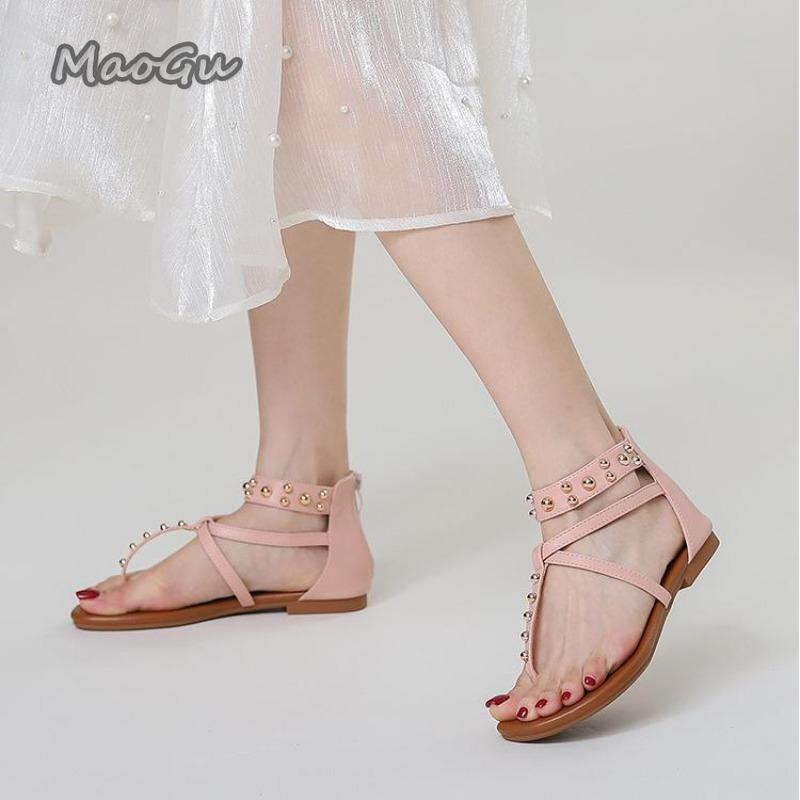Fashion Women Sandals Vintage Fashion Low Heel High Top Casual Sandals Beach Bohemian Anti-skid Flip-flops Summer Women Shoes Size36 42