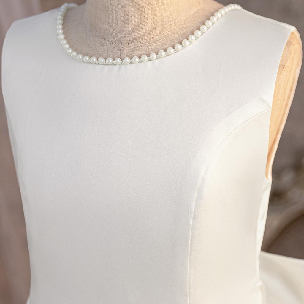 Flower Girl Princess Dress For Weddings Summer Kid Formal Bow Long Gown For School Evening Party Children New Year Cloth ALP613