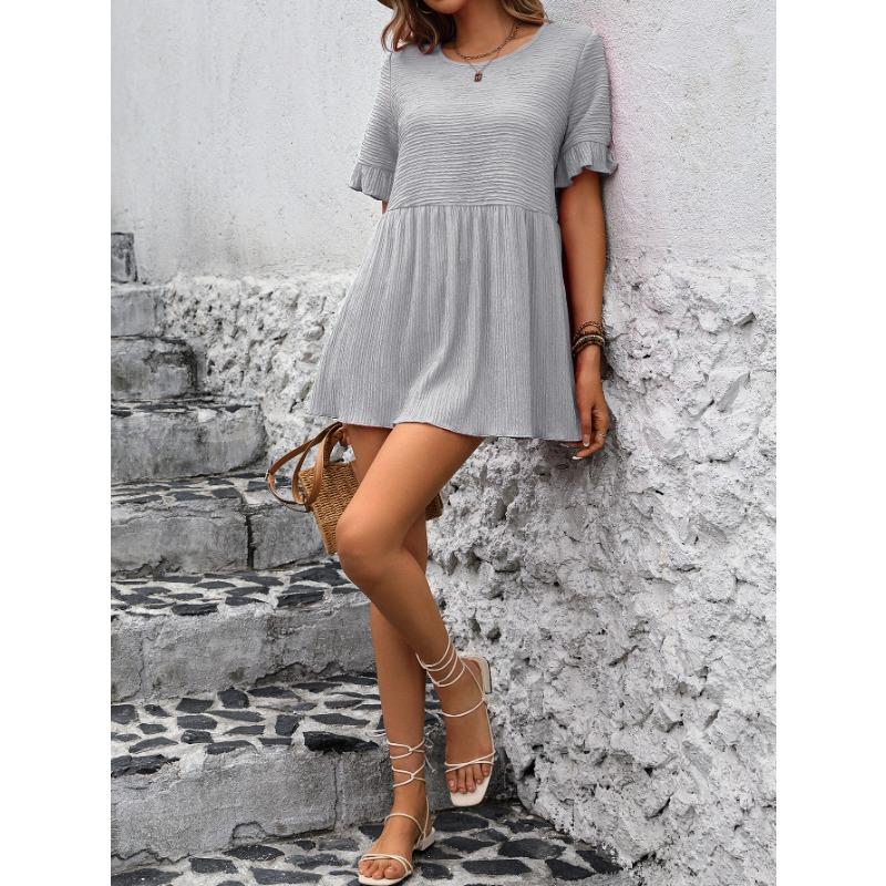 

Летняя женская длинная футболка с круглым вырезом, свободные топы с короткими рукавами S серый