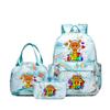 New Printed Rhythm Box Student School Bag Three-piece Casual Sprunki Backpack Crossbody Bag Pencil Bag D