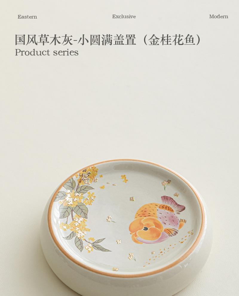 Ascheglasur Keramik Deckelablage Tablett Rund Topfständer Untersetzer Kung Fu Tee Set Zubehör Mehrzweck Obst Snack Servierplatte Dekor