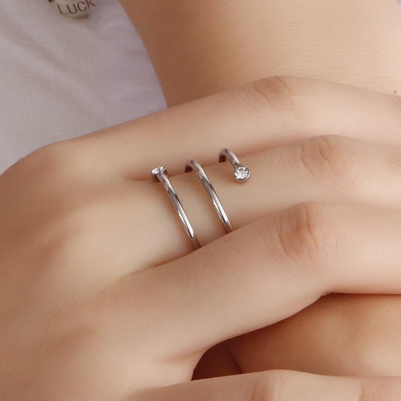 European and American Multi-Layer Stainless Steel Ring: Simple, Generous, Creative Design