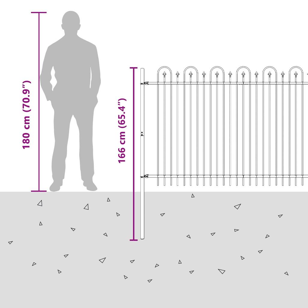 DRONTEN Black Spike Arch Fence