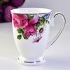 Creative European British Style Fine Bone China Royal Roses  Plated  Gold Tall Coffee Mug  Ceramic Tea Cup
