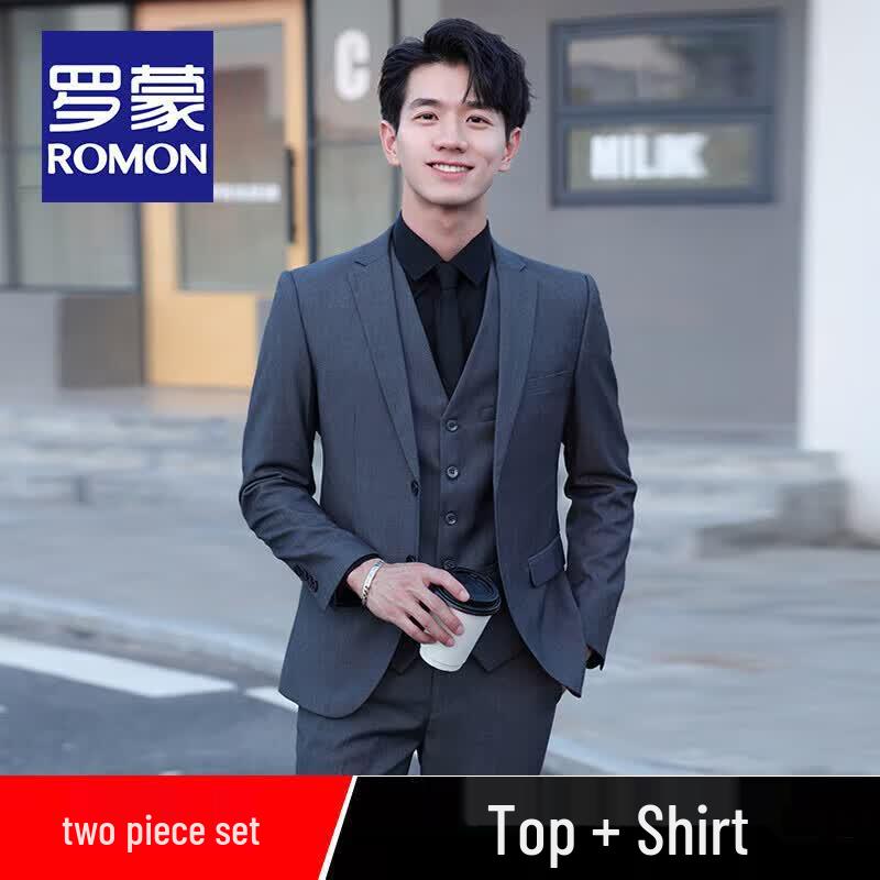 Romon Men s Slim Fit Business Suit Set L