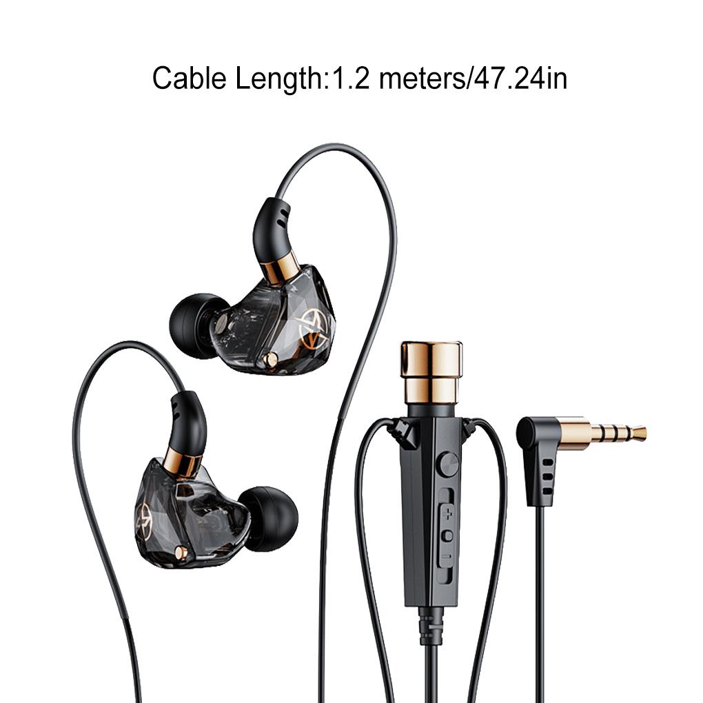 Wired Earphones Portable 90 Degree Noise Reduction In-ear Headphones Indoor Outdoor Household Vlogging Headset with Mic