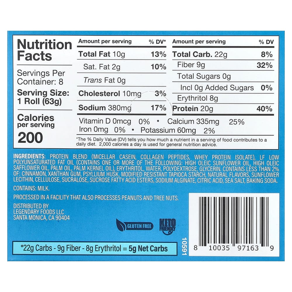 IHerb Protein Süßes Brötchen Zimt, 8er-Packung, 63g (2,2 Unzen) Jeder