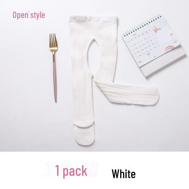 

Новые детские колготки: Однотонный хлопок, дышащий, осенне-зимний, с мелкими переплетениями, идеально подходит для детей. S (0-12 months)