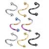 16G Stainless Steel S-shaped Nose, Ear, Lip Ring with Cone Ball – Titanium Steel Piercing Jewelry.