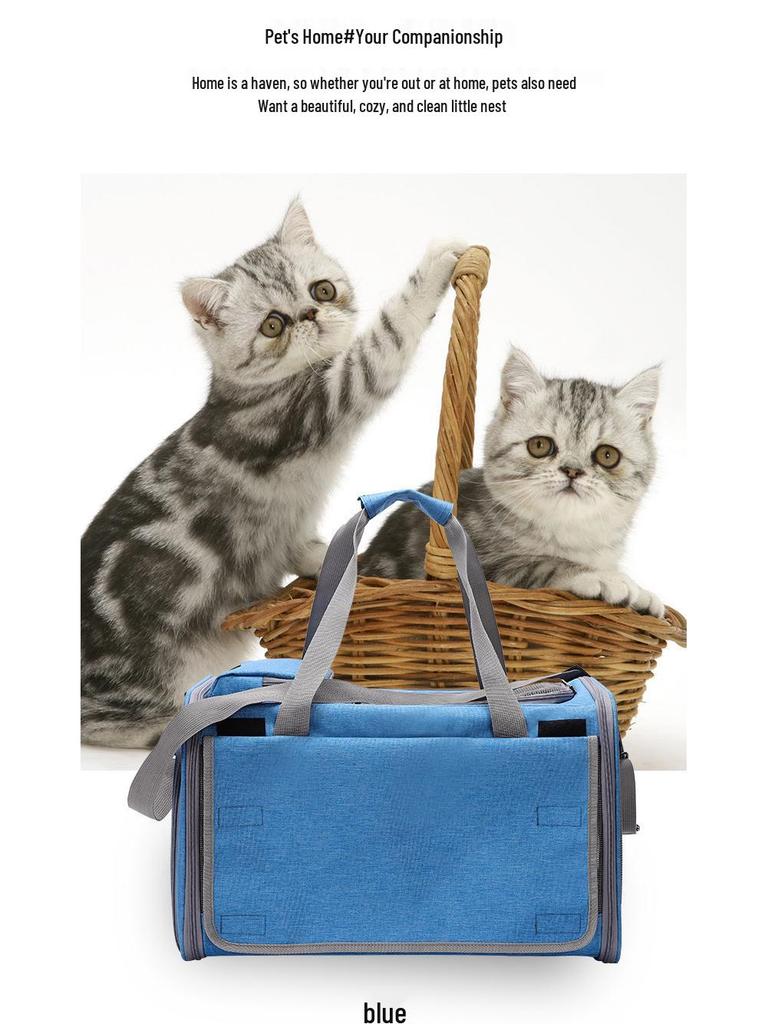 Large Capacity Pet Travel Bag: Handheld, Single Shoulder, Crossbody, Lightweight, Airline Approved