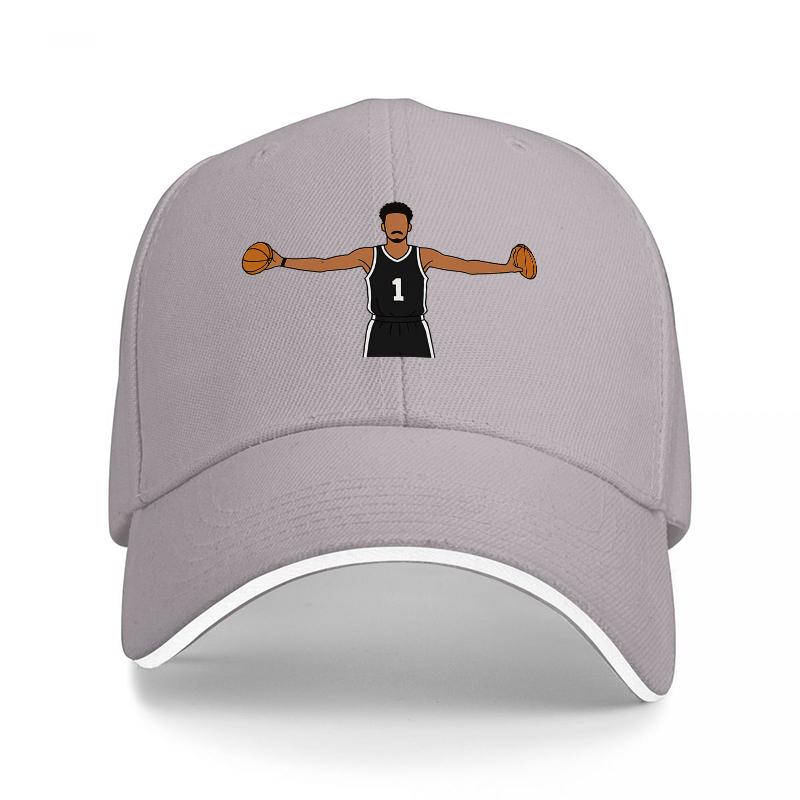 Basketball Player Number One Design Black Baseball Cap with White Trim and Bold Graphic Print for Sports Fans and Casual Wear