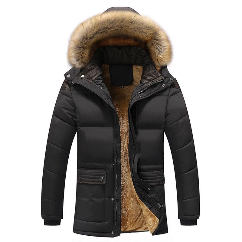 Men's Military Coat Thicken Warm Outwear Parka Hooded Jacket Outdoor Winter Fashion
