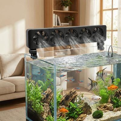 Wall Mounted Heat Dissipation Fan 1/2/3/4/5/6 Heads Fish Tank Cooler Aquarium Wall Fan  Summer