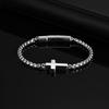 Braccialetti a Catena Incrociata per Uomo Ragazzi, Braccialetto a Catena Sferica in Acciaio Inossidabile, Elegante Gioiello Regalo per Papà Marito