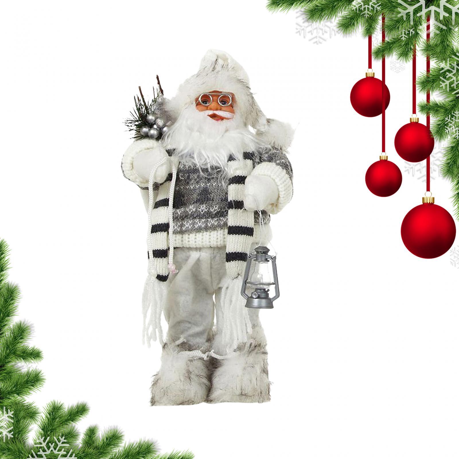 Santa Claus Figurine Xmas Office Indoor Outdoor Table Tabletop Xmas Decor Santa Doll Standing Santa Claus Figurine Ornaments