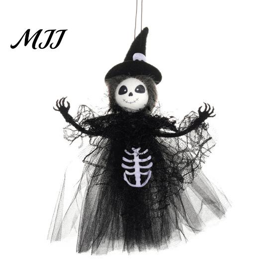 Halloween Holiday Decoration Witch Doll Decoration, Spooky Ghost Pumpkin Hanging Festive Ornament with Gauze Skirt for Indoor Outdoor Party Decor