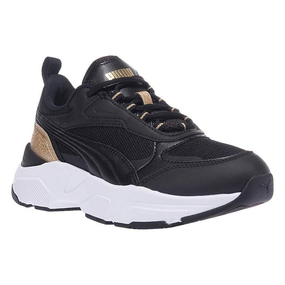 Puma Cassia Distressed - Black Team Gold Women Sneakers 387645-01