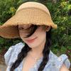 Sunscreen Empty Top Straw Hat Brim Ultraviolet Summer Seaside Women's Vacation Sun Hat New 2025 Large Straw Hat