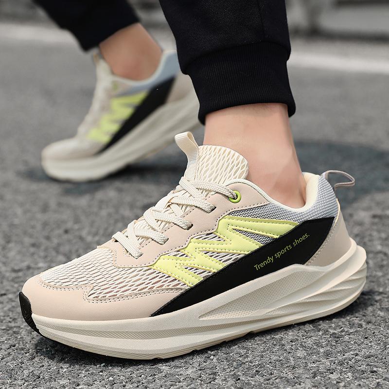 Men's Breathable Running Shoes Summer Lightweight Mesh Hollow Out Sport Shoes Anti-Slip Shock Absorption Elastic Wide Head