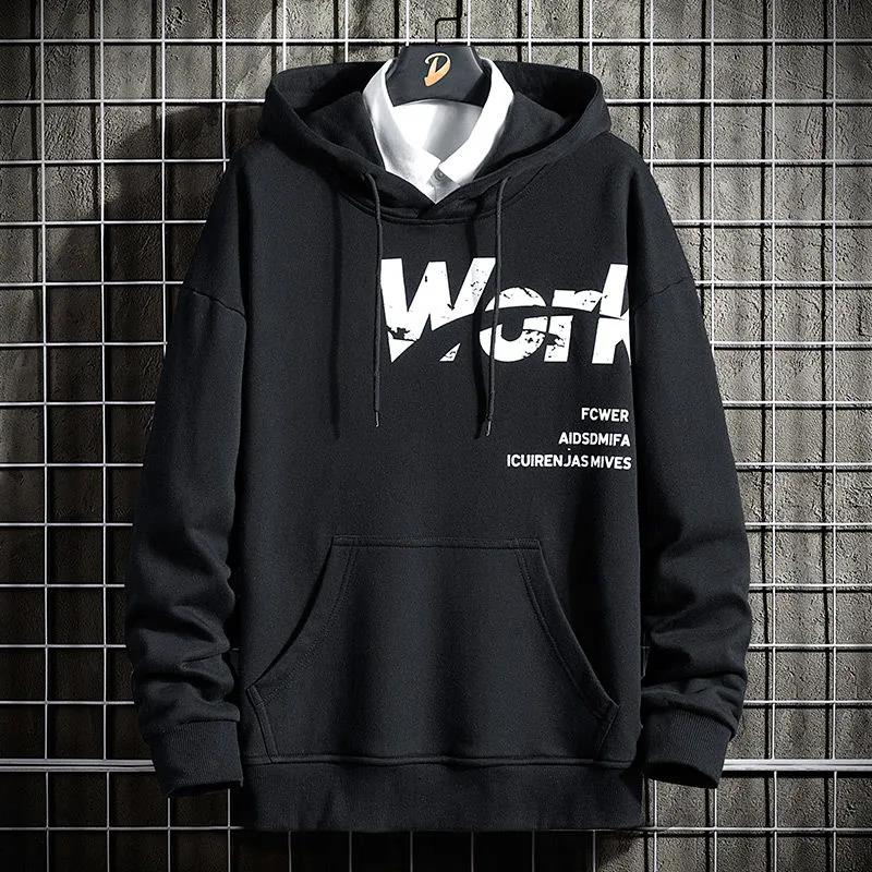 Men Hooded Pullover Suit Spring Teen Student Clothing Sports Suit Casual Sweater and Pants for Young