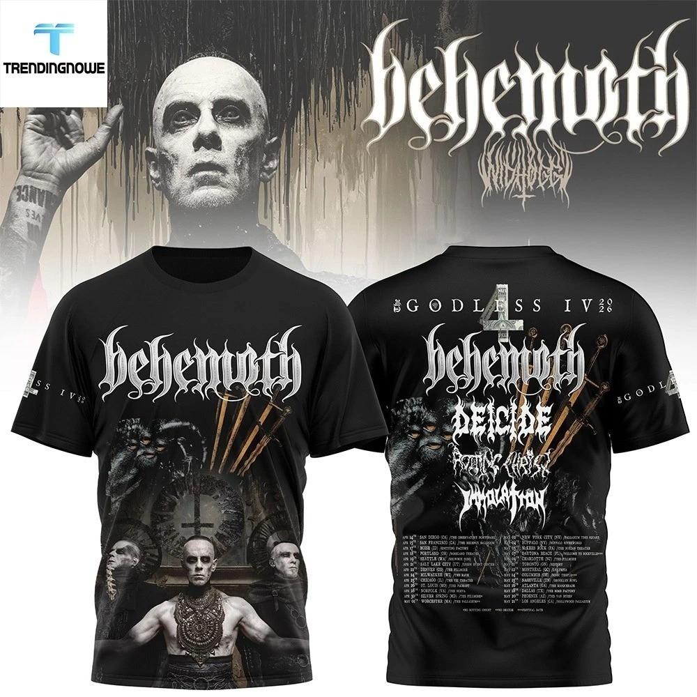 Behemoth The Godless Iv 2026 Tour Shirt Extreme Metal Concert Dates Tee PP2975 M