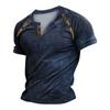 Summer T-shirt Contrast Button Neck Short Sleeve Cycling And Hiking Casual Top