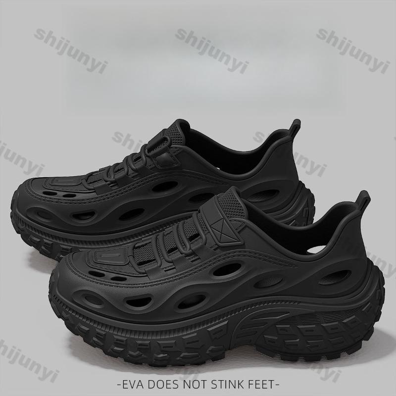 Fashion Couple Sandals Summer New Hollow Breathable Men's Beach Shoes Comfortable Height Increase Fashion Slip on Women's Casual Shoes