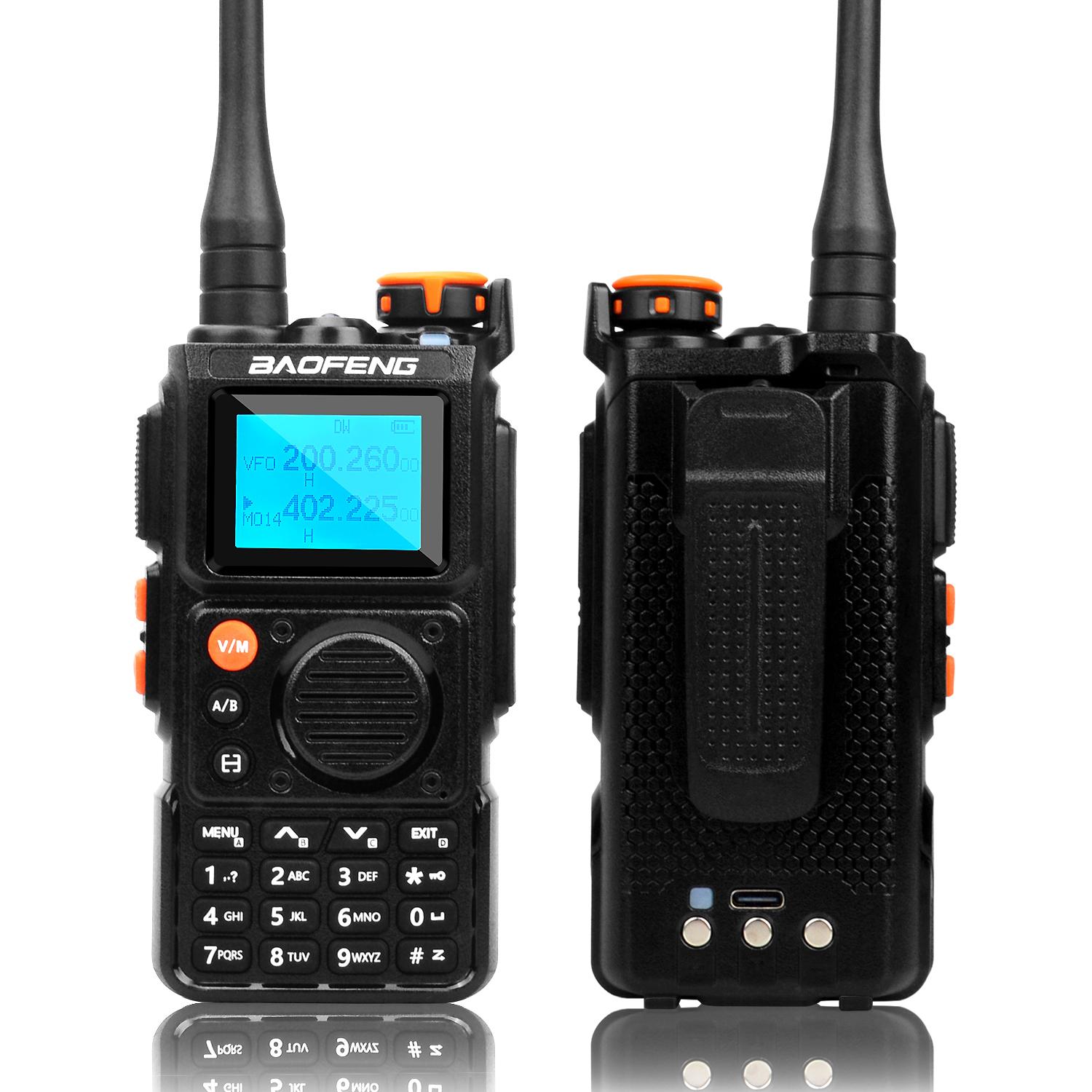 Walkie Talkie Baofeng K6 108-136MHz Luchtvaartband UHF VHF Multi-Band 999 Kanalen Ruisonderdrukking Dubbele Wacht 1750Hz Draadloze Frequentie Kopie FM Radio BRITISH